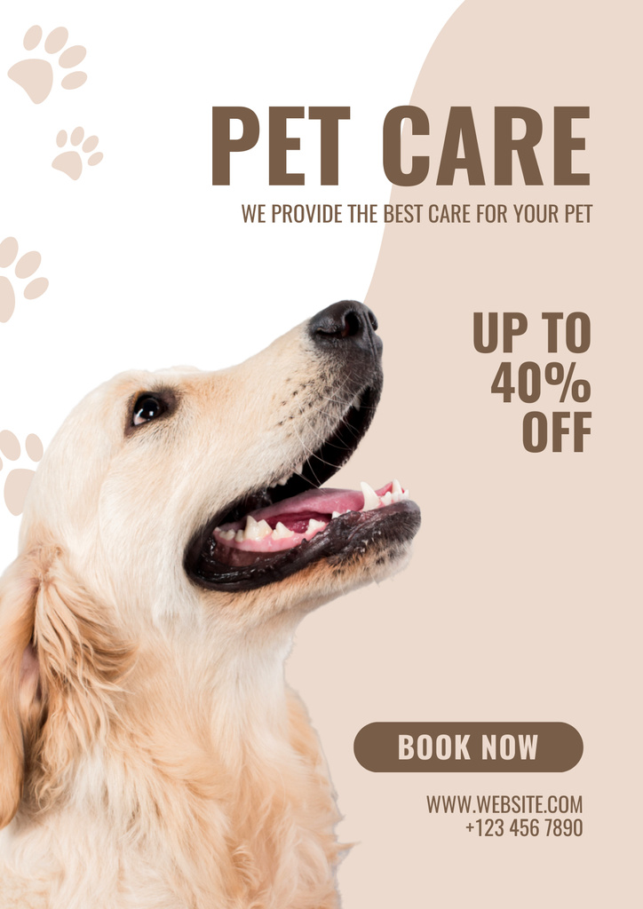 Designvorlage Best Offers of Pet Care für Poster