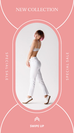 Designvorlage Female Fashion Clothes Ad für Instagram Story
