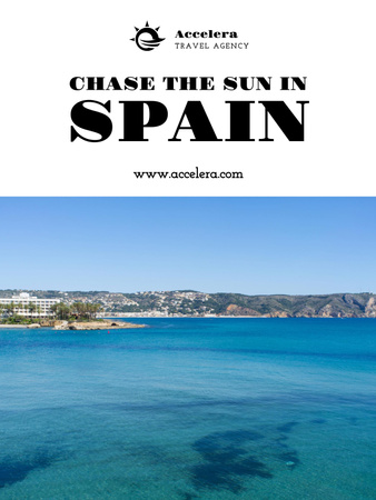 Travel Offer to Spain with Mountains Landscape Poster US Design Template