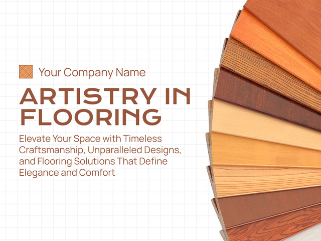 Designvorlage Flooring Services Ad with Various Wooden Samples für Presentation