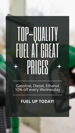 Minőségi üzemanyag csökkentett áron Instagram Story tervezősablon