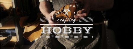 Master holding Crafted Shoe Facebook cover Design Template