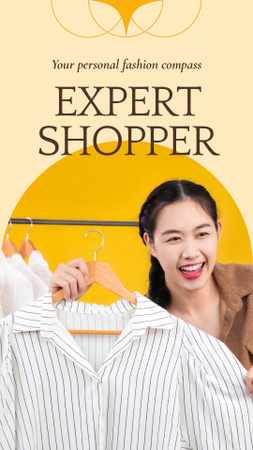 Designvorlage Efficient Shopper Service Promotion In Yellow für Instagram Video Story