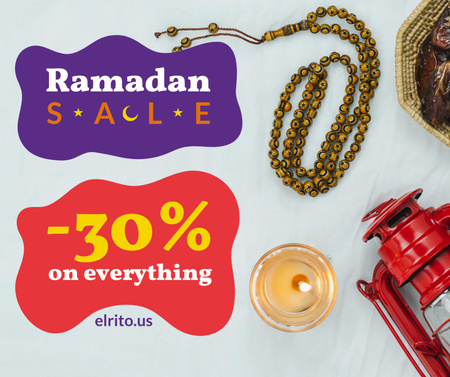 Modèle de visuel Salutation du Ramadan Kareem - Facebook