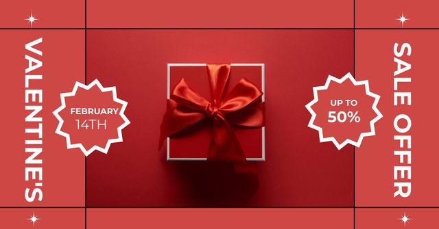Valentine's Day Gift Sale Holiday Offer Facebook AD – шаблон для дизайну