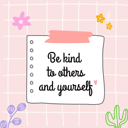 Platilla de diseño Motivational Phrase with Flowers on Pink Instagram