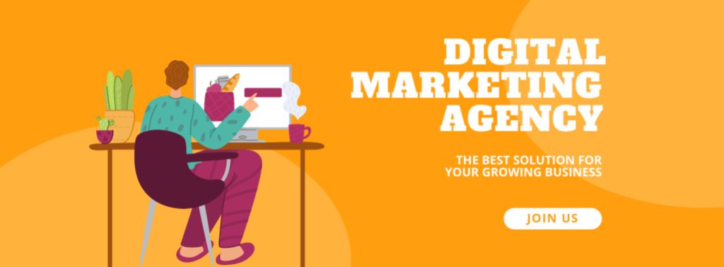 Ad of Digital Marketing Agency Facebook cover Modelo de Design