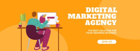 Designvorlage Ad of Digital Marketing Agency für Facebook cover