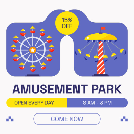 Ferris Wheel And Carousel At Reduced Price For Everyday Animated Post Design Template