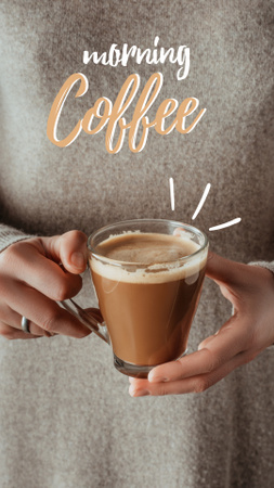 reggel kávéval Instagram Story tervezősablon