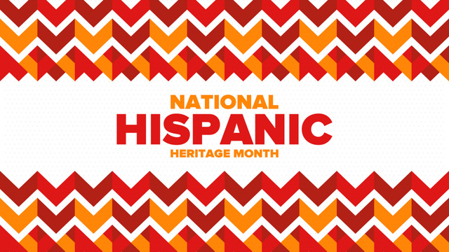 Chevron Pattern For National Hispanic Heritage Month Celebrating Zoom Background Design Template