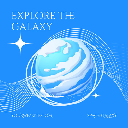Designvorlage Explore the galaxy für Instagram