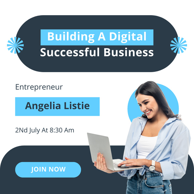 Course on Building a Digital Successful Business LinkedIn postデザインテンプレート