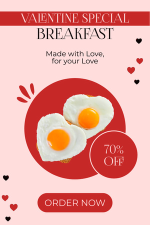 Platilla de diseño Valentine's Day Special Breakfast Offer Pinterest