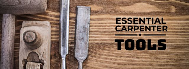 Essential carpenter tools Offer Facebook cover – шаблон для дизайну