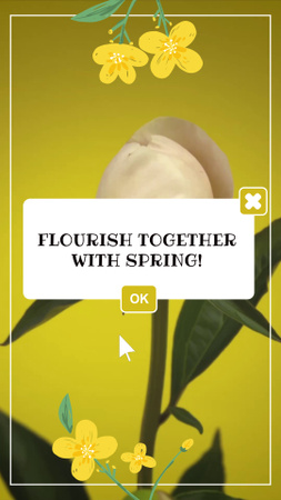 Цветущий цветок в желтом с цитатой TikTok Video – шаблон для дизайна