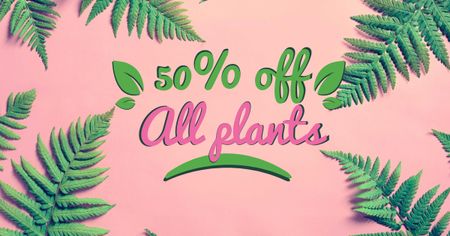 Plants Sale Discount Offer Facebook AD tervezősablon