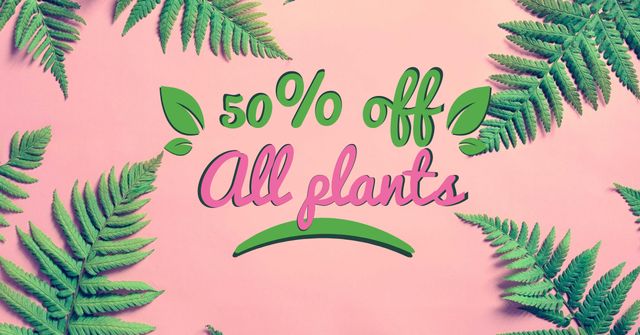 Plants Sale Discount Offer Facebook AD Design Template