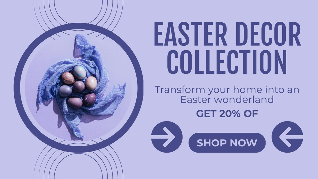 Easter Decor Collection Sale Ad FB event coverデザインテンプレート