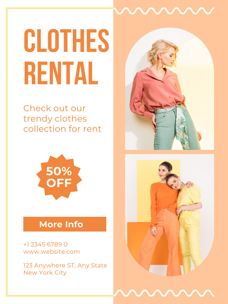 Rental Clothes Offer for Women Poster US Πρότυπο σχεδίασης