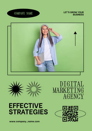Effective Business Strategy with Marketing Solutions Poster A3 Design Template