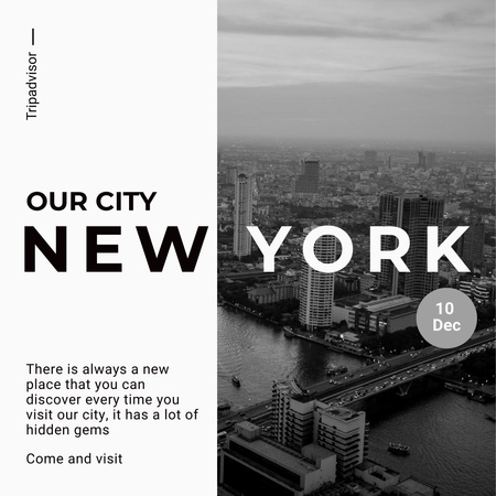 Ontwerpsjabloon van Instagram van Discover New York With Our Guide
