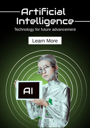 Plantilla de diseño de Anuncio de inteligencia artificial Poster 