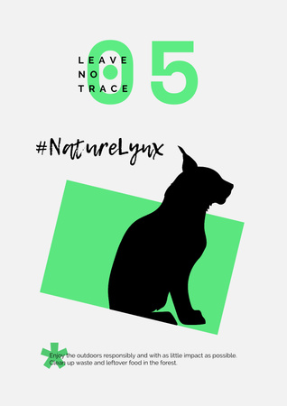 Platilla de diseño Fauna Protection with Wild Lynx Poster