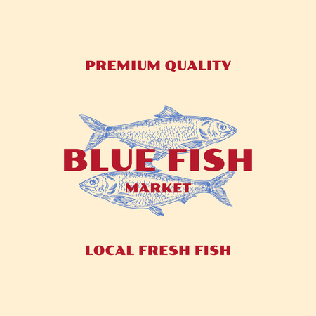 blue fish market,logo design Logo Design Template