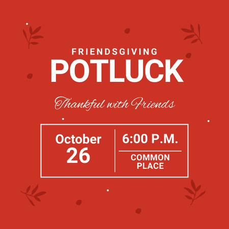 Szablon projektu Wdzięczne zaproszenie na imprezę Potluck Instagram