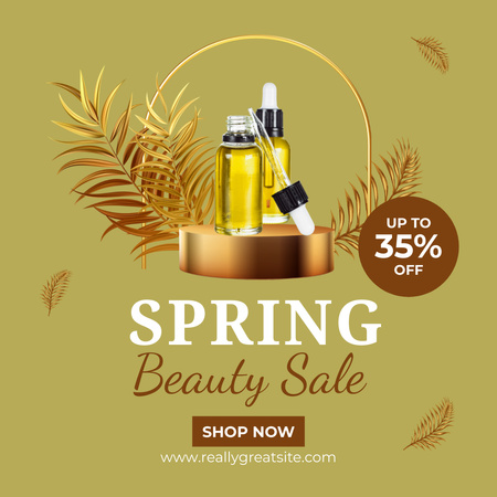 Spring Sale Skin Care Serum Instagram AD Design Template