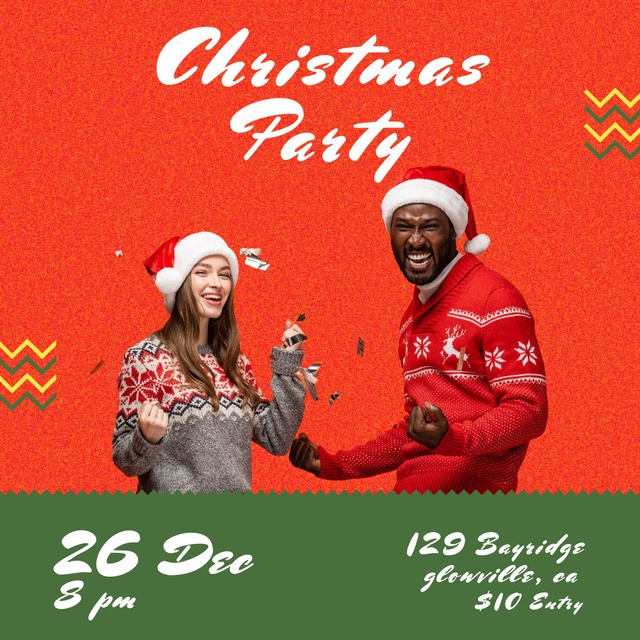 Designvorlage Christmas Party with Multicultural Friends für Instagram