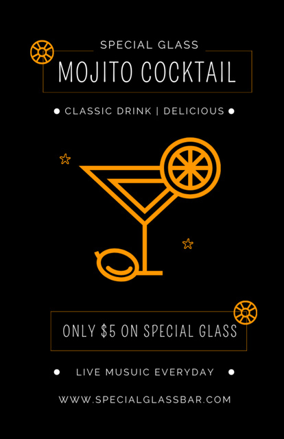 Special Offer of Mojito Cocktail Recipe Card Design Template