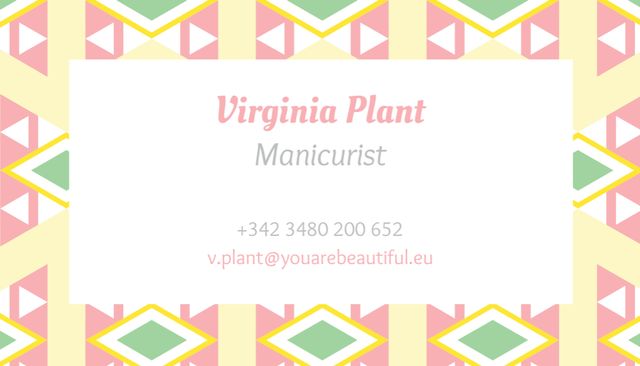 Accredited Manicurist And Pedicurist Service Offer Business Card USデザインテンプレート