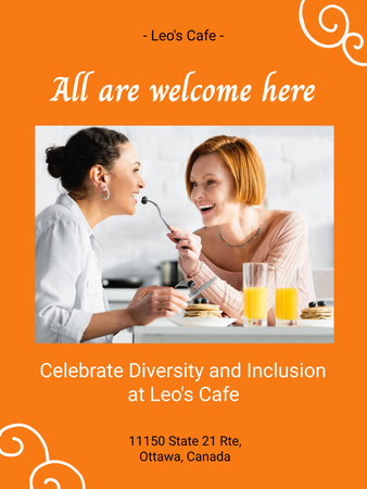 Plantilla de diseño de LGBT-Friendly Cafe Invitation Poster US 