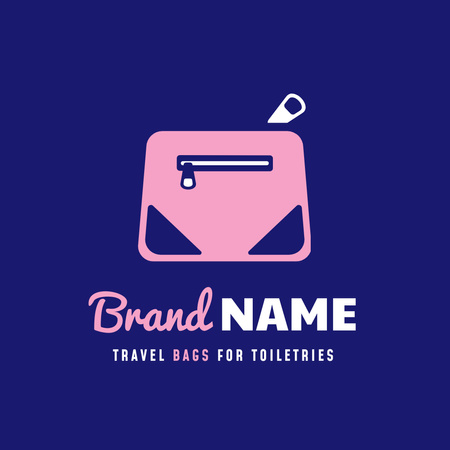 Convenient Travel Bags For Toiletries Offer Animated Logo Design Template
