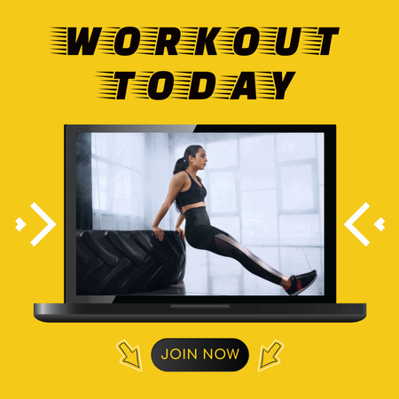 Woman is doing Workout Animated Post Design Template