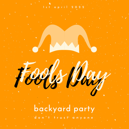 April Fool's Day Party Advertising with Jester Hat Instagram Design Template