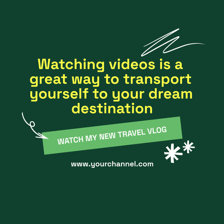 Inspirational Quote About Travel Blog Watching Instagram Design Template
