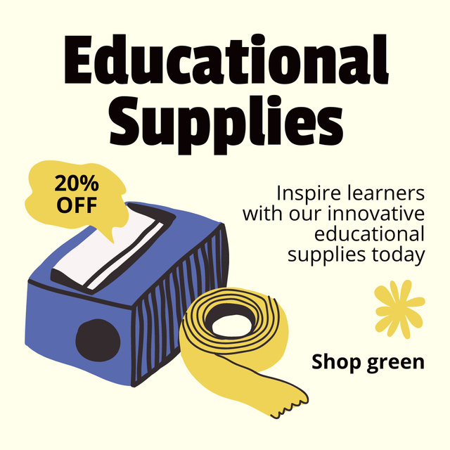 Discount On Innovative Educational Stationery Supplies Instagram AD – шаблон для дизайна