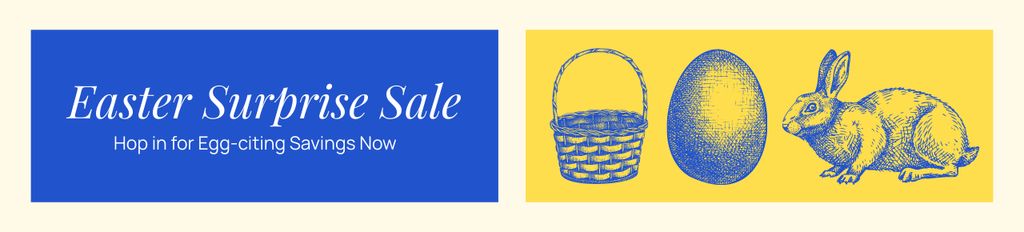 Ontwerpsjabloon van Ebay Store Billboard van Easter Surprise Sale Announcement