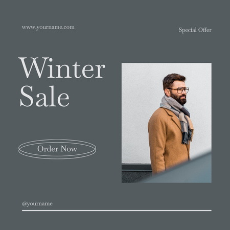 Winter Outfits for Men Instagram Design Template