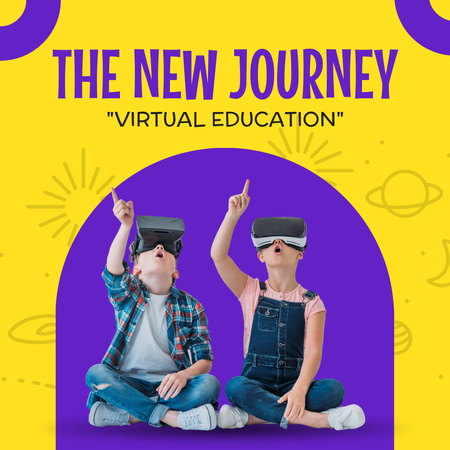 New Journey With Virtual Education Instagram Design Template