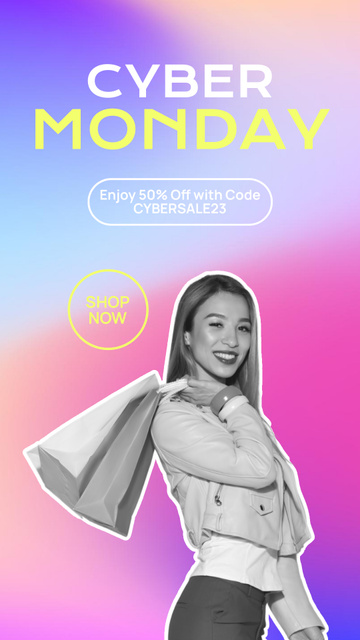 Modèle de visuel Welcome to Cyber Monday Shopping - Instagram Video Story