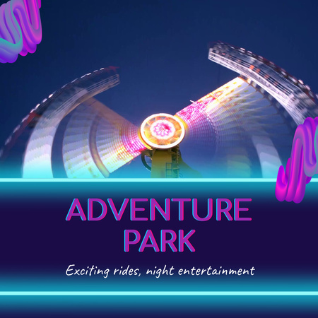 Bonus Kuponlu Heyecan Verici Eğlence Parkı Animated Post Tasarım Şablonu