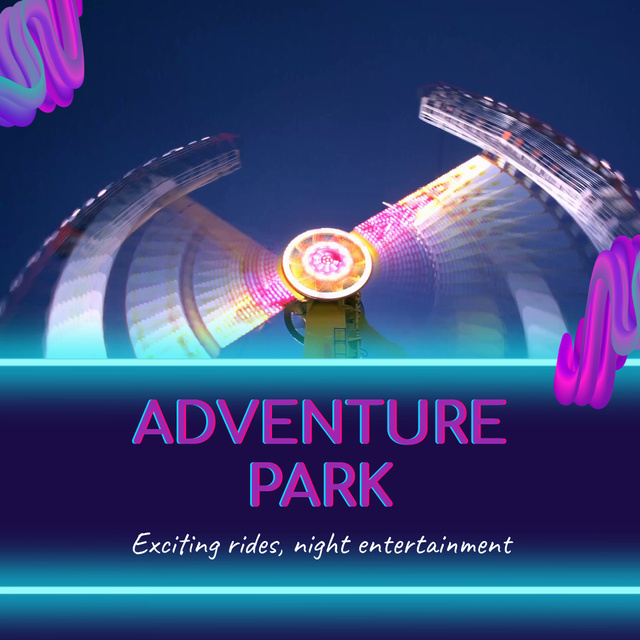 Exciting Amusement Park With Bonus Voucher Animated Post Design Template