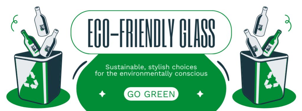 Plantilla de diseño de Eco-friendly Glass Bottles Offer Facebook cover 