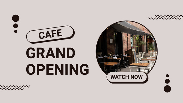 Designvorlage Cozy Cafe Grand Opening With Terrace für Youtube Thumbnail