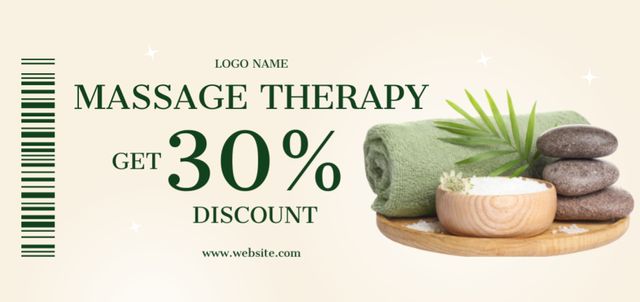 Ontwerpsjabloon van Coupon Din Large van Massage Studio Ad with Spa Products