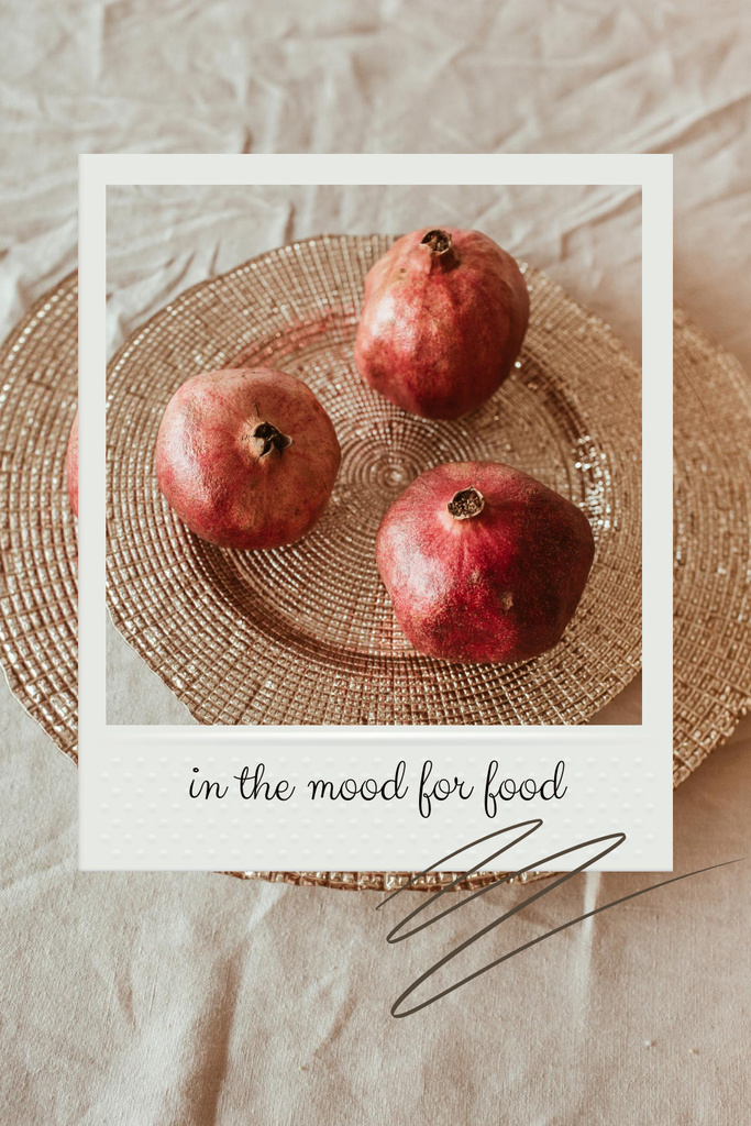 Cute Phrase with Ripe Pomegranates Pinterest Modelo de Design